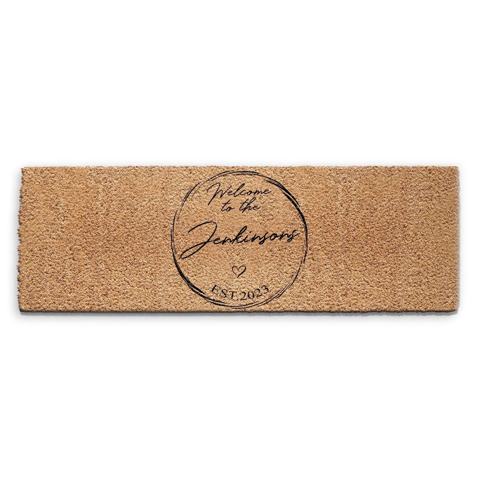 Personalised Doormat with Welcome to the Family Text