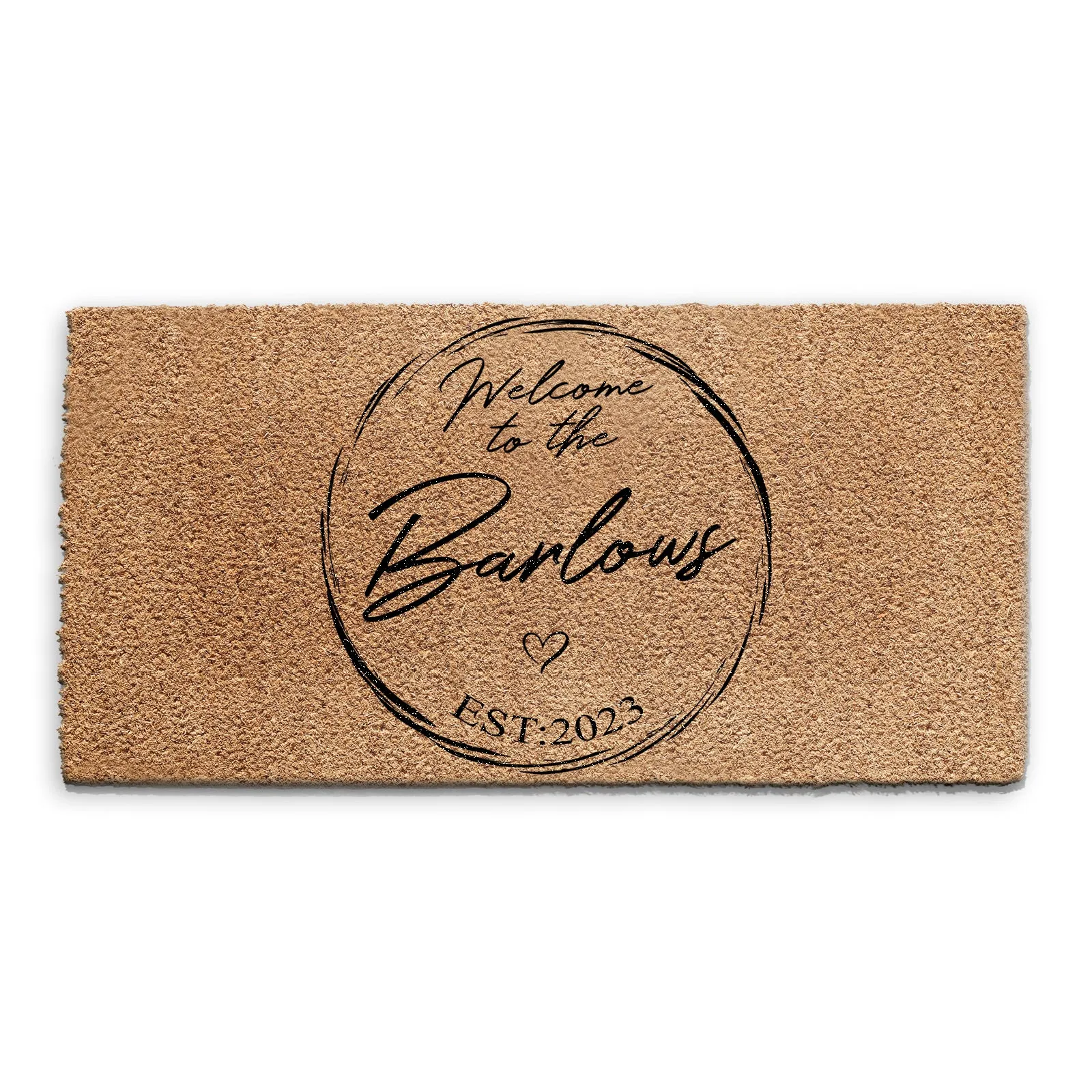 Personalised Doormat with Welcome to the Family Text