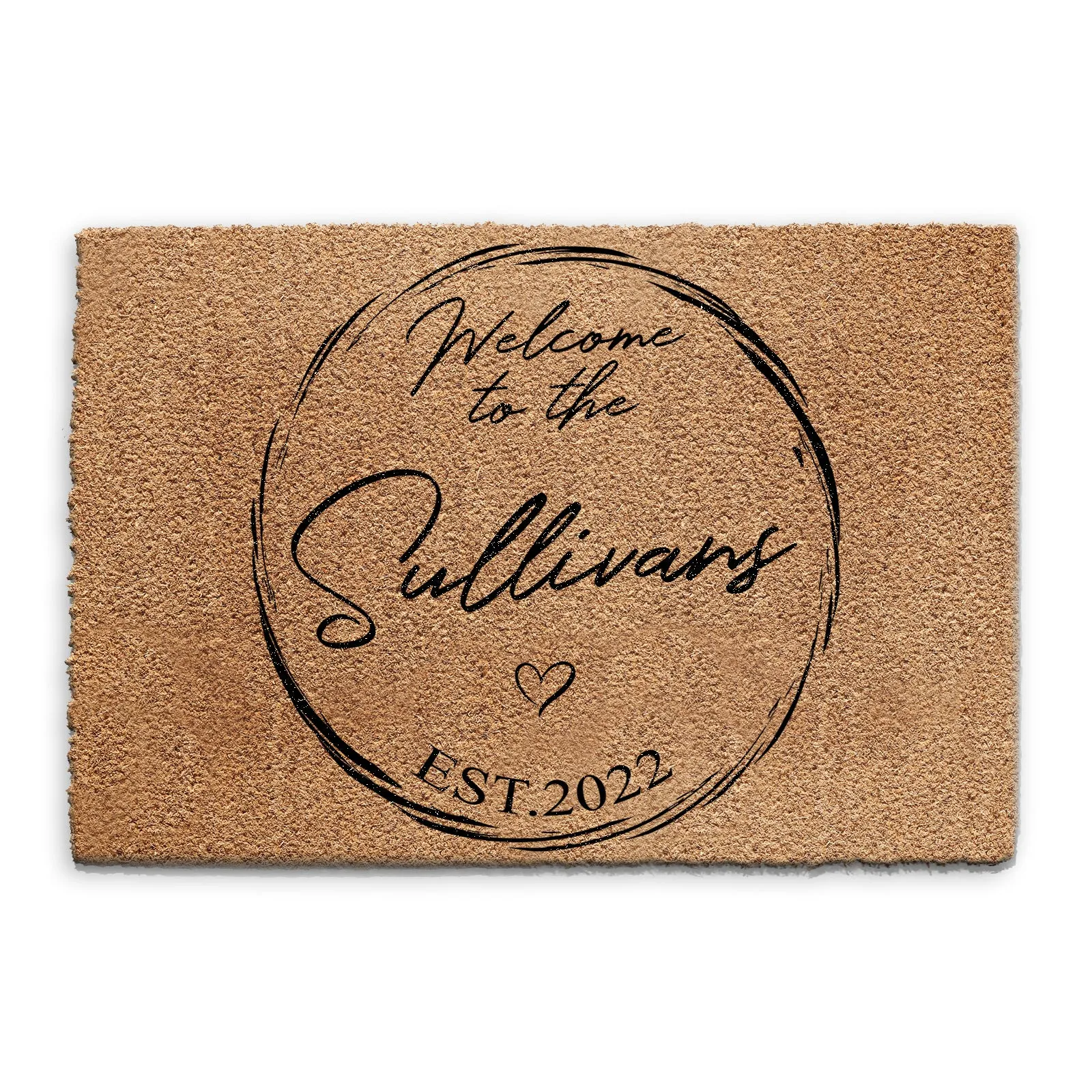 Personalised Doormat with Welcome to the Family Text