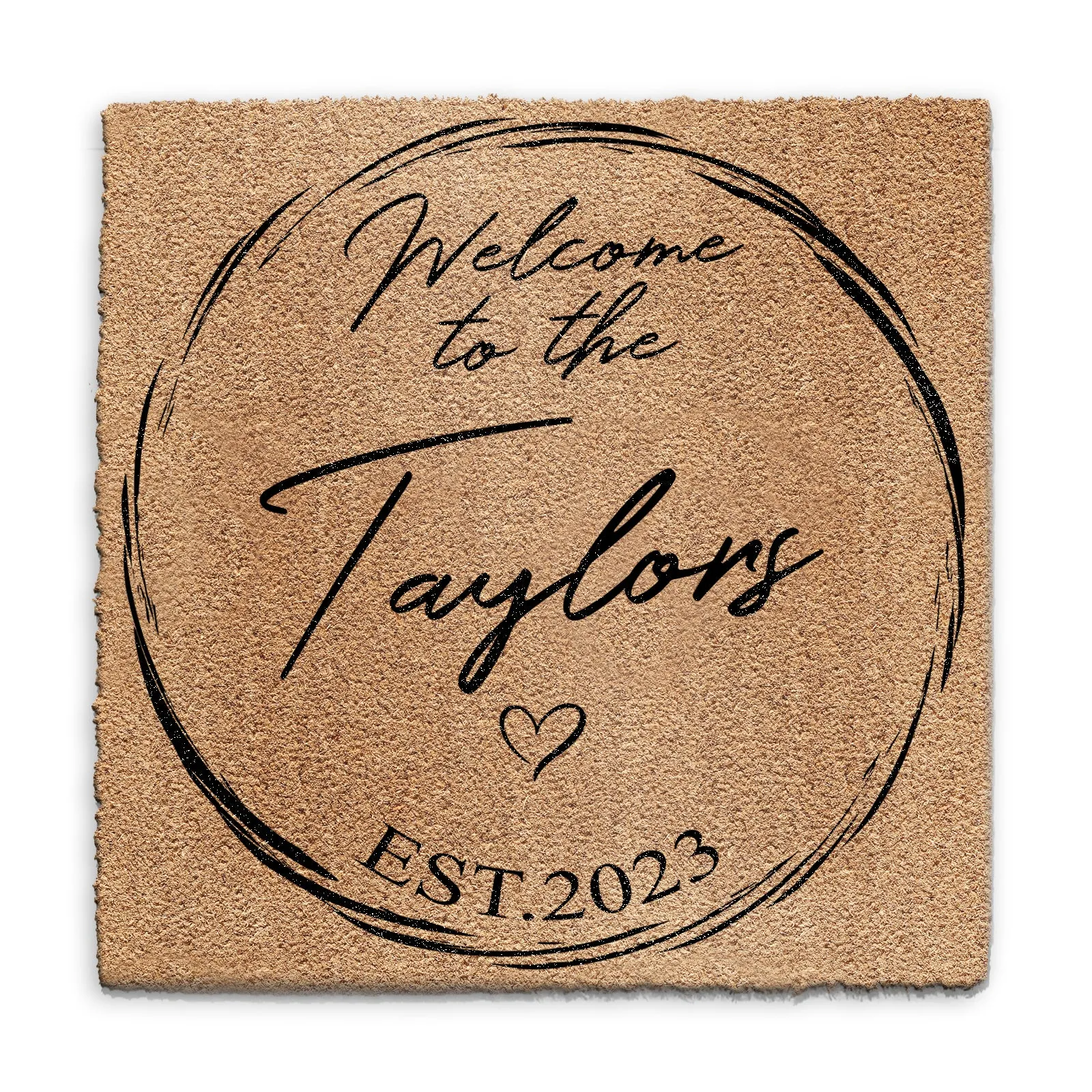 Personalised Doormat with Welcome to the Family Text