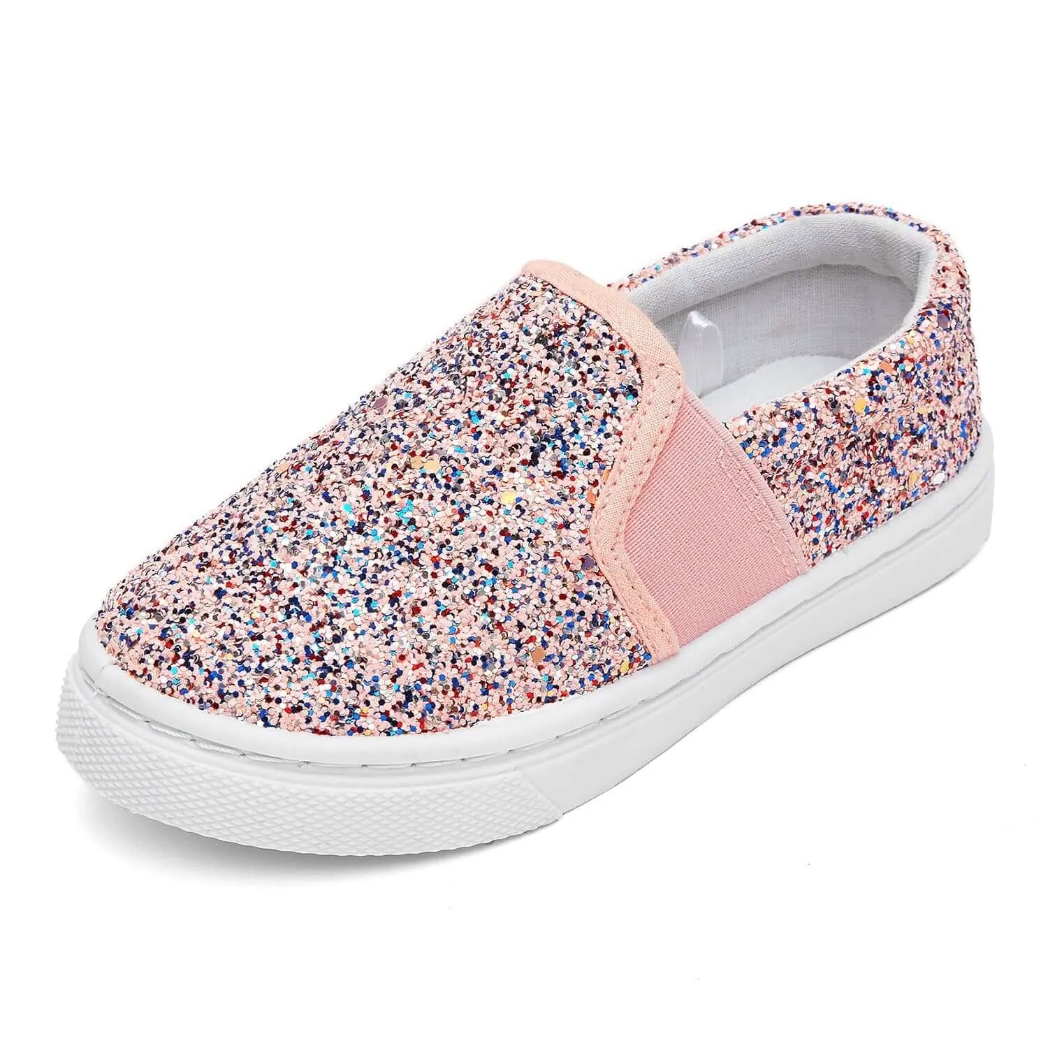 Pink Glitter Easy Slip On Espadrilles