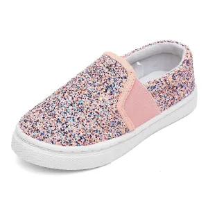 Pink Glitter Easy Slip On Espadrilles