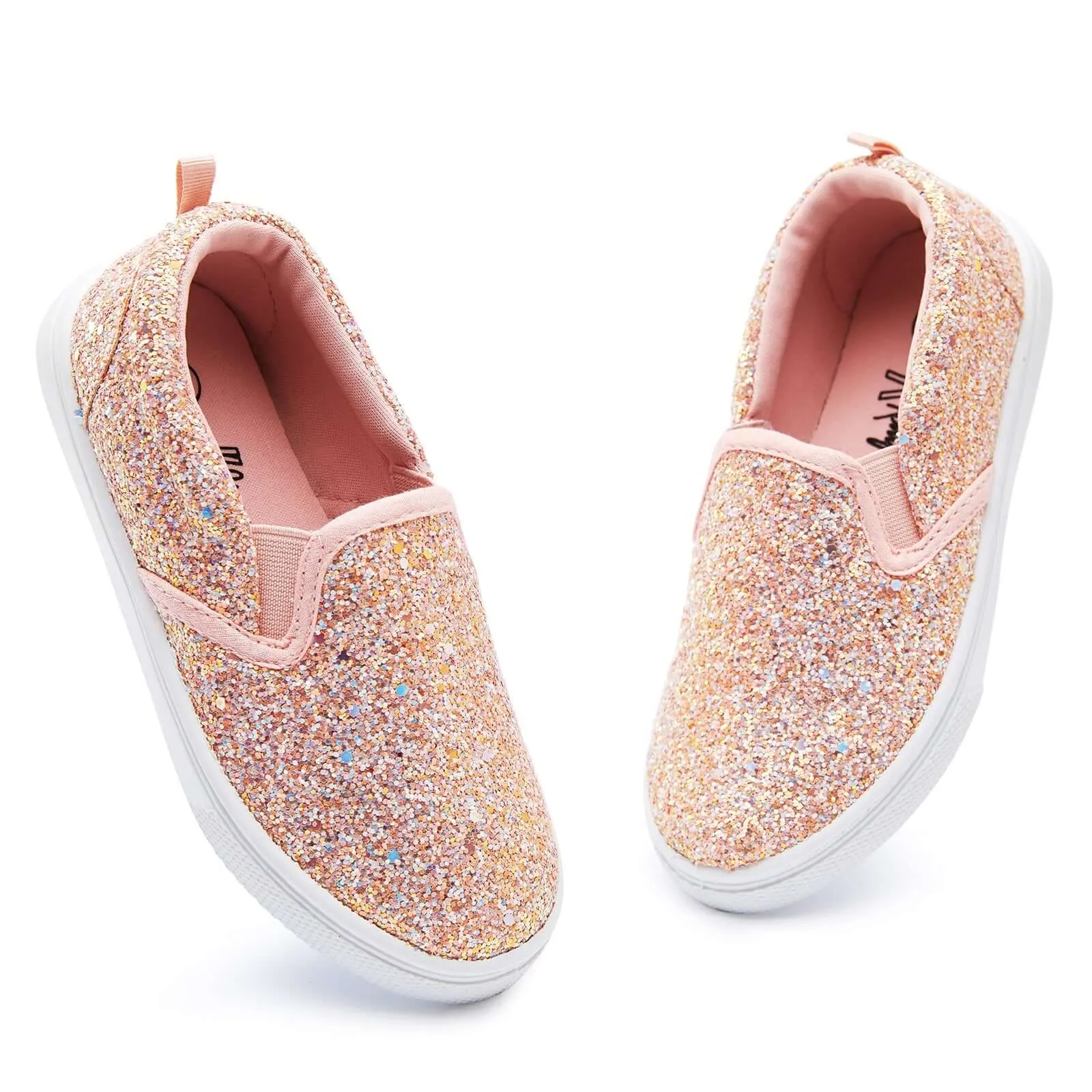 Pink Glitter Elastic Slip-On Espadrilles