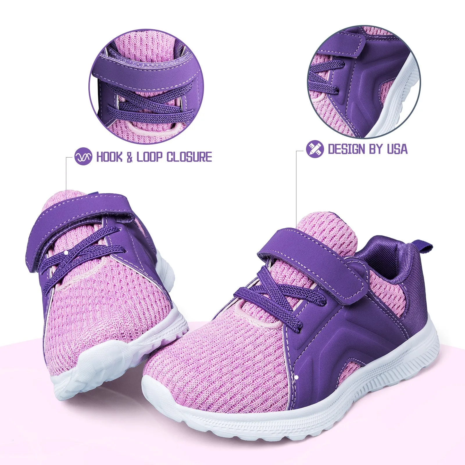 Pink Purple Mesh Breathable Tennis Sneakers