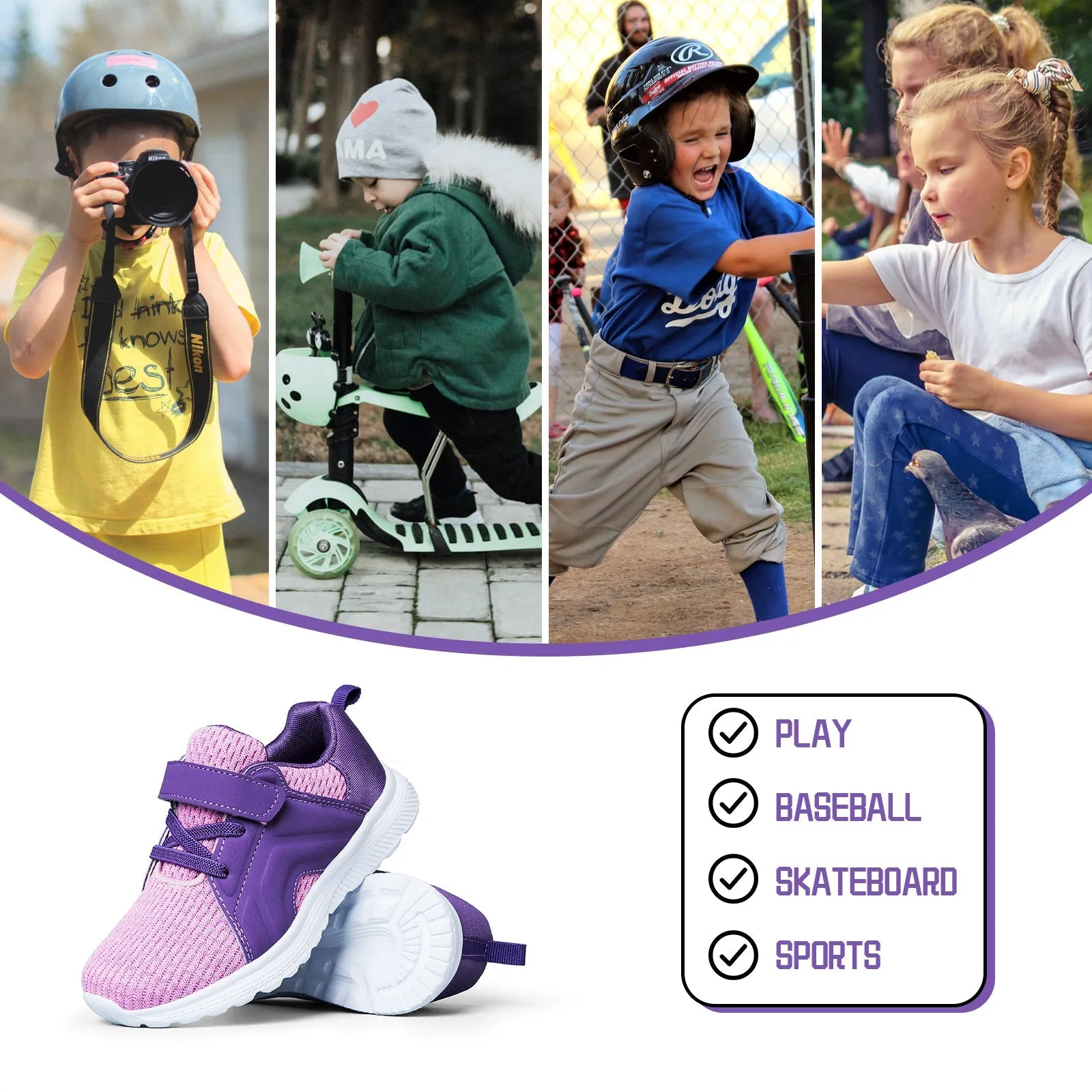Pink Purple Mesh Breathable Tennis Sneakers