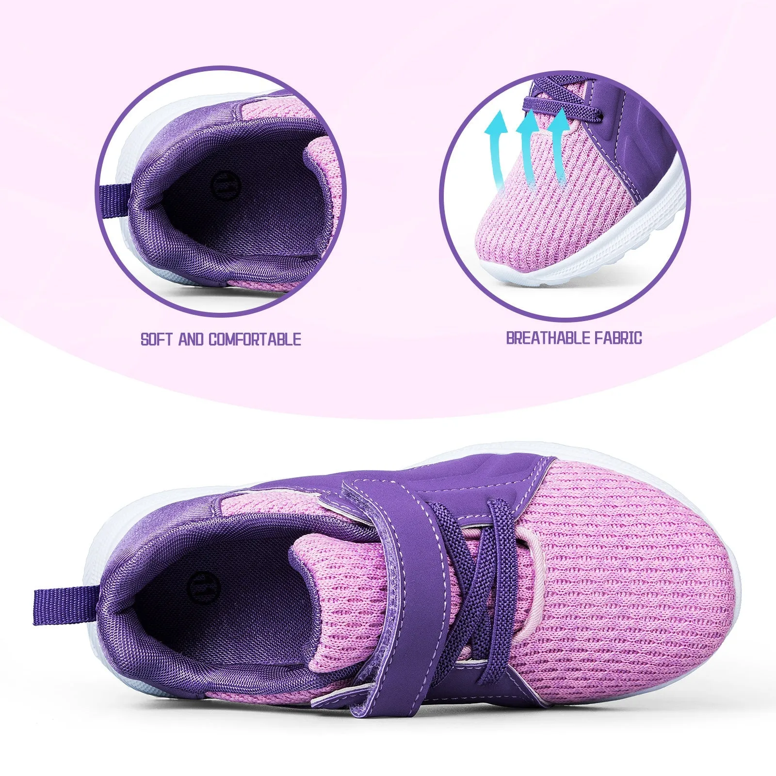 Pink Purple Mesh Breathable Tennis Sneakers
