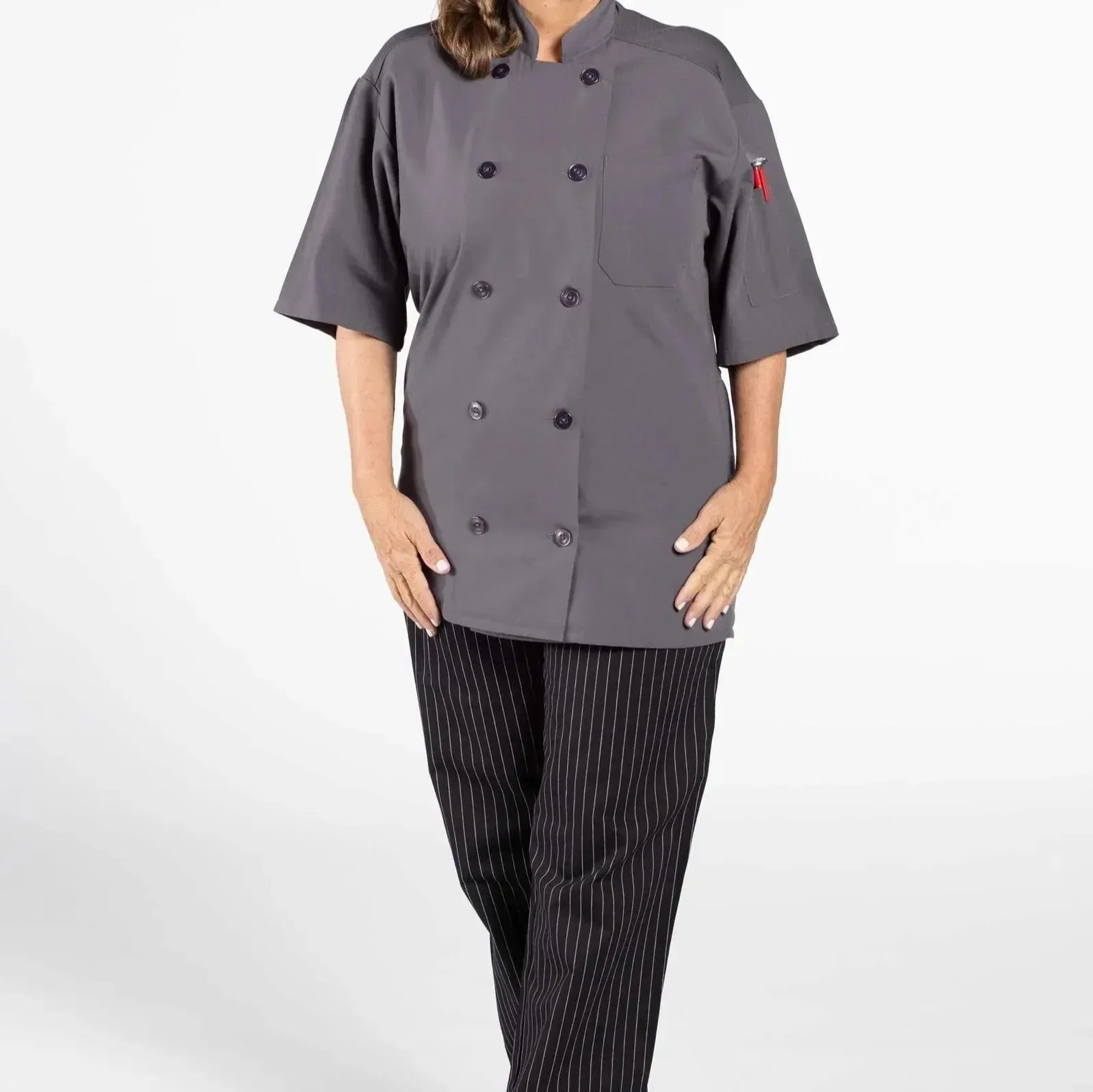 Poplin Cotton Blend Pro-vent Short Sleeve Chef Coat 2 PK