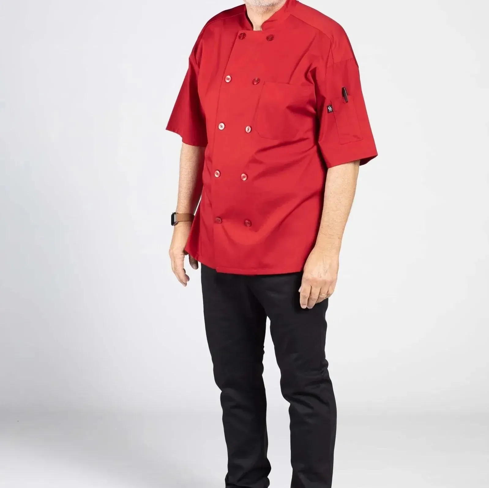 Poplin Cotton Blend Pro-vent Short Sleeve Chef Coat 2 PK