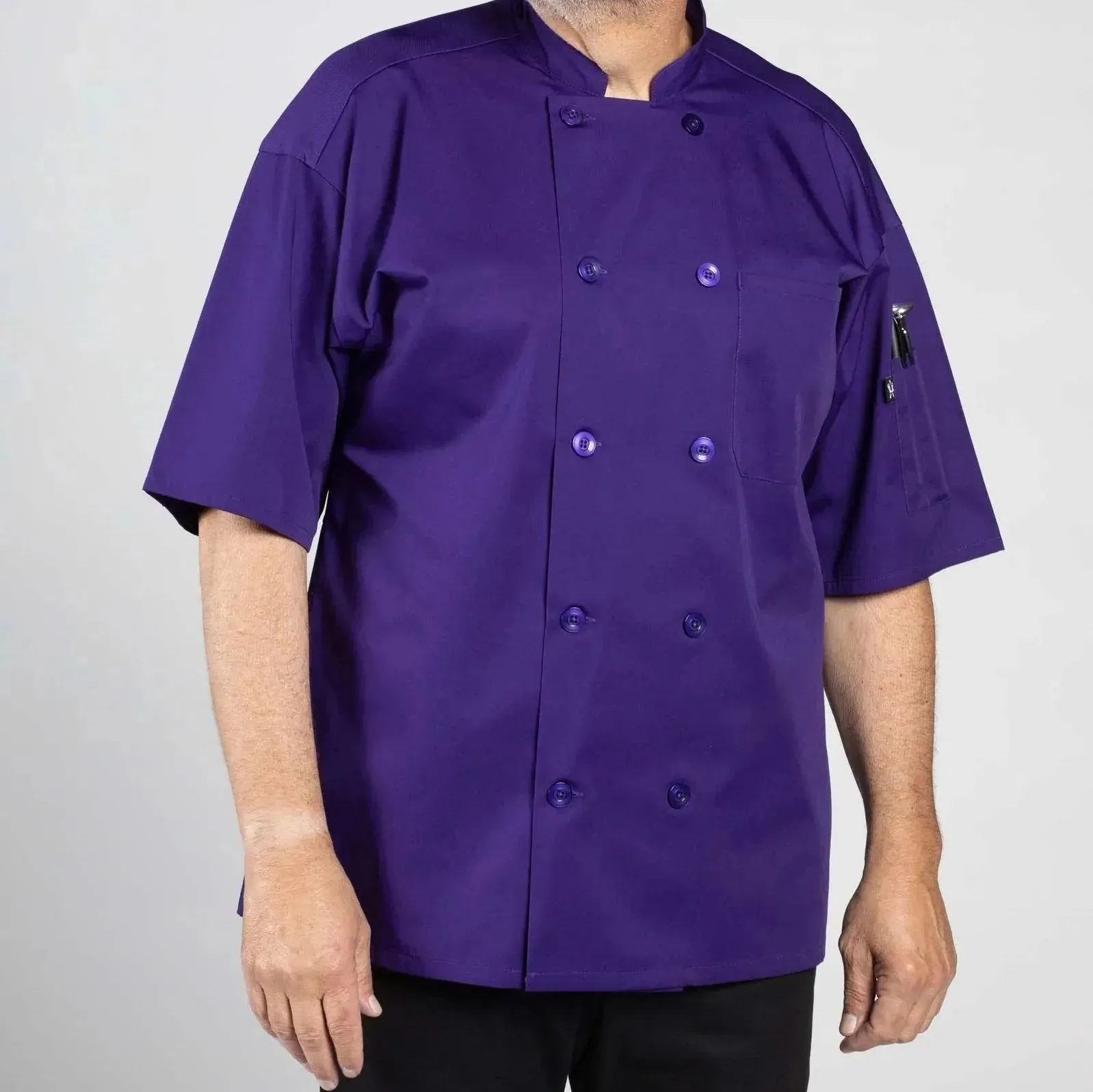 Poplin Cotton Blend Pro-vent Short Sleeve Chef Coat 2 PK