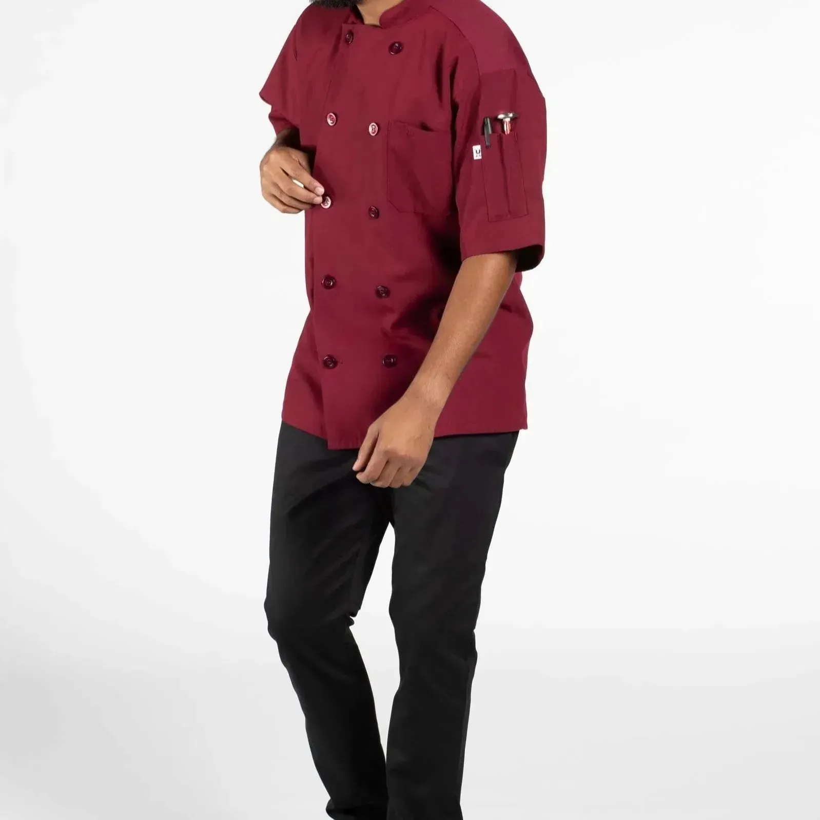 Poplin Cotton Blend Pro-vent Short Sleeve Chef Coat 2 PK