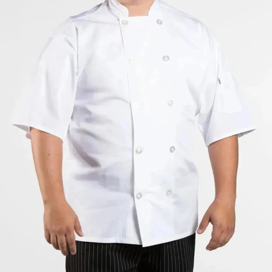 Poplin Cotton Blend Pro-vent Short Sleeve Chef Coat 2 PK