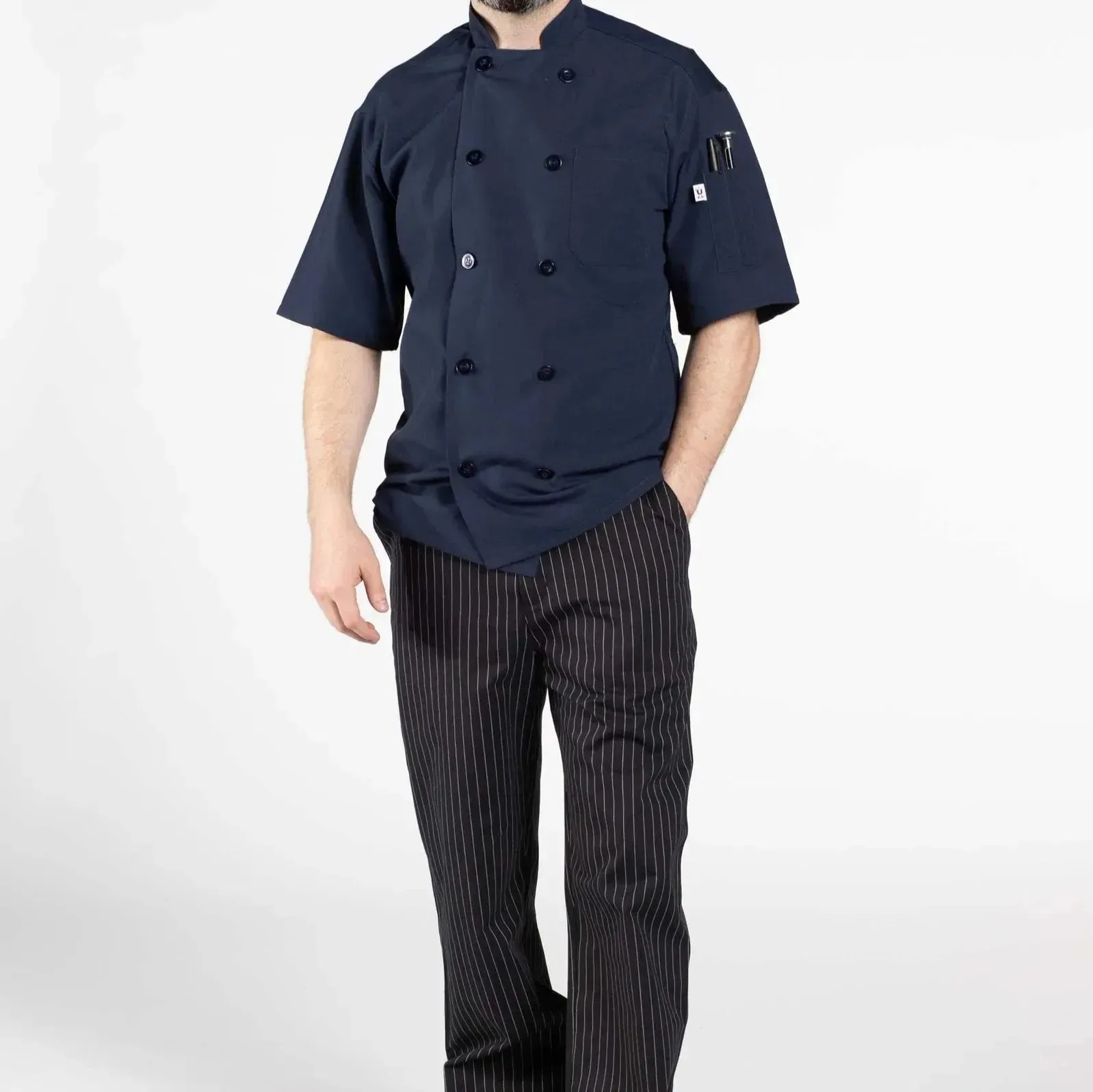 Poplin Cotton Blend Pro-vent Short Sleeve Chef Coat 2 PK