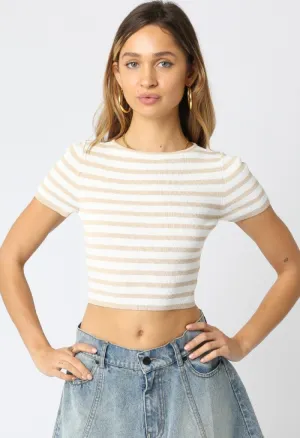 Poppy Knit Tee-Taupe
