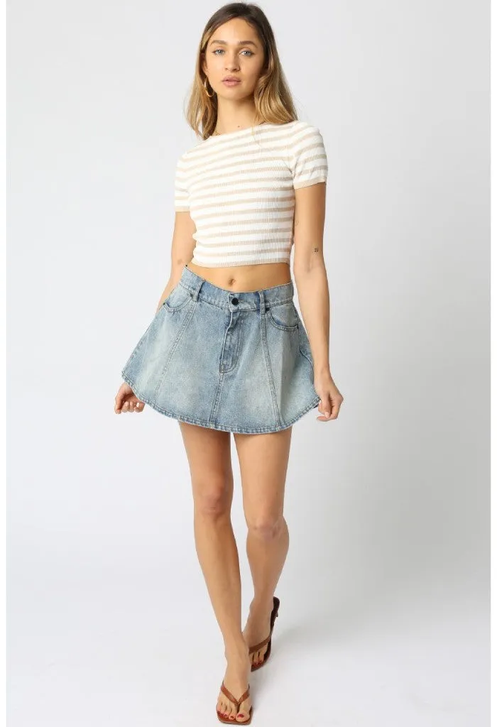 Poppy Knit Tee-Taupe