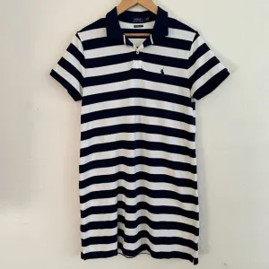 Preppy Tennis Rugby Polo Ralph Lauren The Mesh Mini Striped Dress Size Large