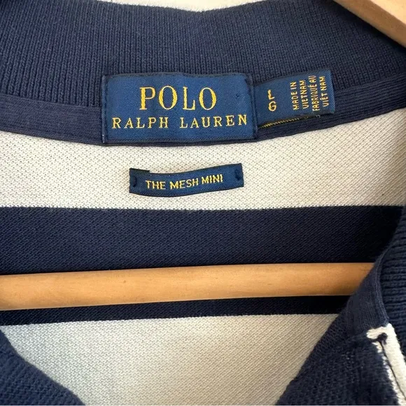 Preppy Tennis Rugby Polo Ralph Lauren The Mesh Mini Striped Dress Size Large