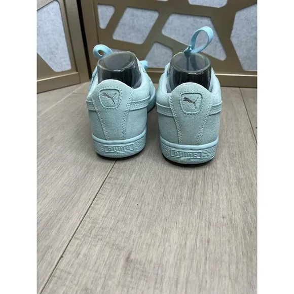 Puma blue suede sneakers shoes big girls youth 6.5 Or Wm 8 Eu 38.5