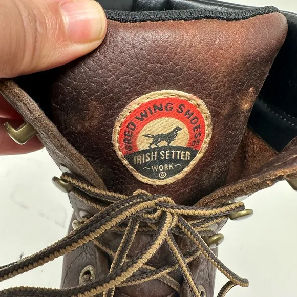 Red Wing Shoes Irish Setter 8&quot; Up Work Boots Leather Aluminum Toe Men's 10.5D