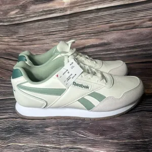 Reebok Harman Run Mens Size 9.5 Cream / Light Green Leather Shoes NWT
