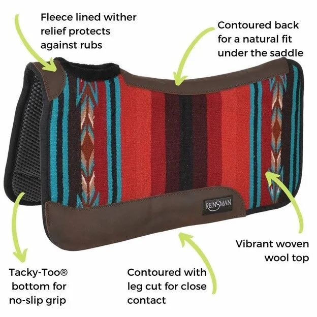 Reinsman Grey Serape Square Contour Close Contact Tacky Pad