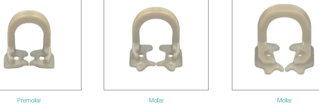 Resin Dental Dam Clamps, 3 types x 2pcs/pack, 998016
