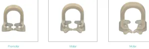 Resin Dental Dam Clamps, 3 types x 2pcs/pack, 998016