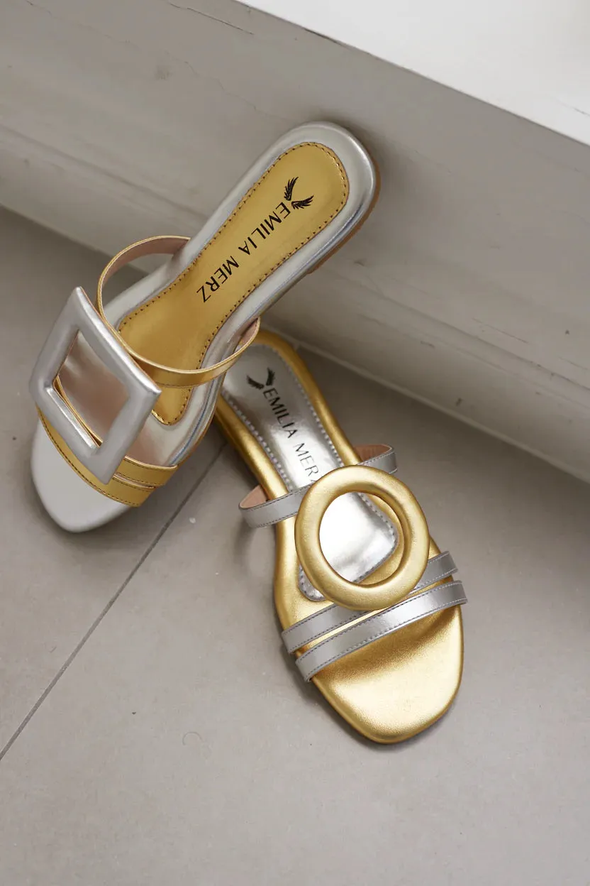 Retro Glam Slide-Gold and Silver