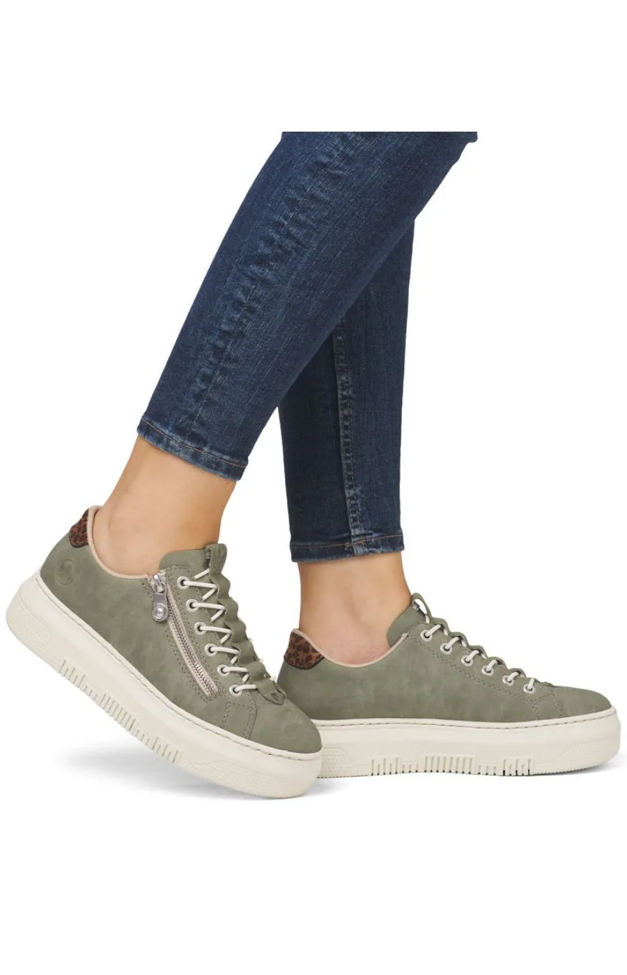 Rieker Zip Trainer in Khaki