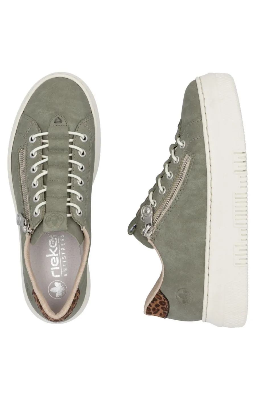Rieker Zip Trainer in Khaki