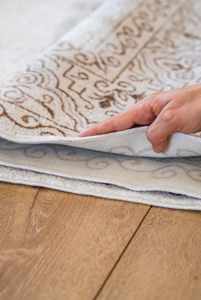 Riena Thin Mink Kitchen Rug with Washable Non-Slip Base 1112