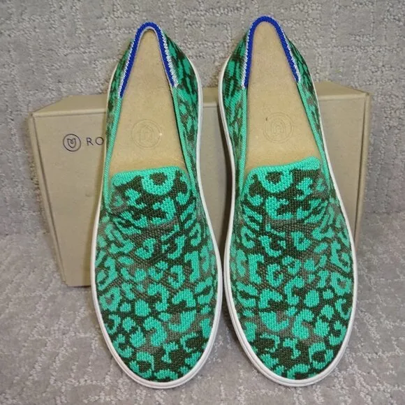 Rothy's The Kid Aqua Camo Spot Knit Slip On Sneaker Shoes Little Kids Size 2-3