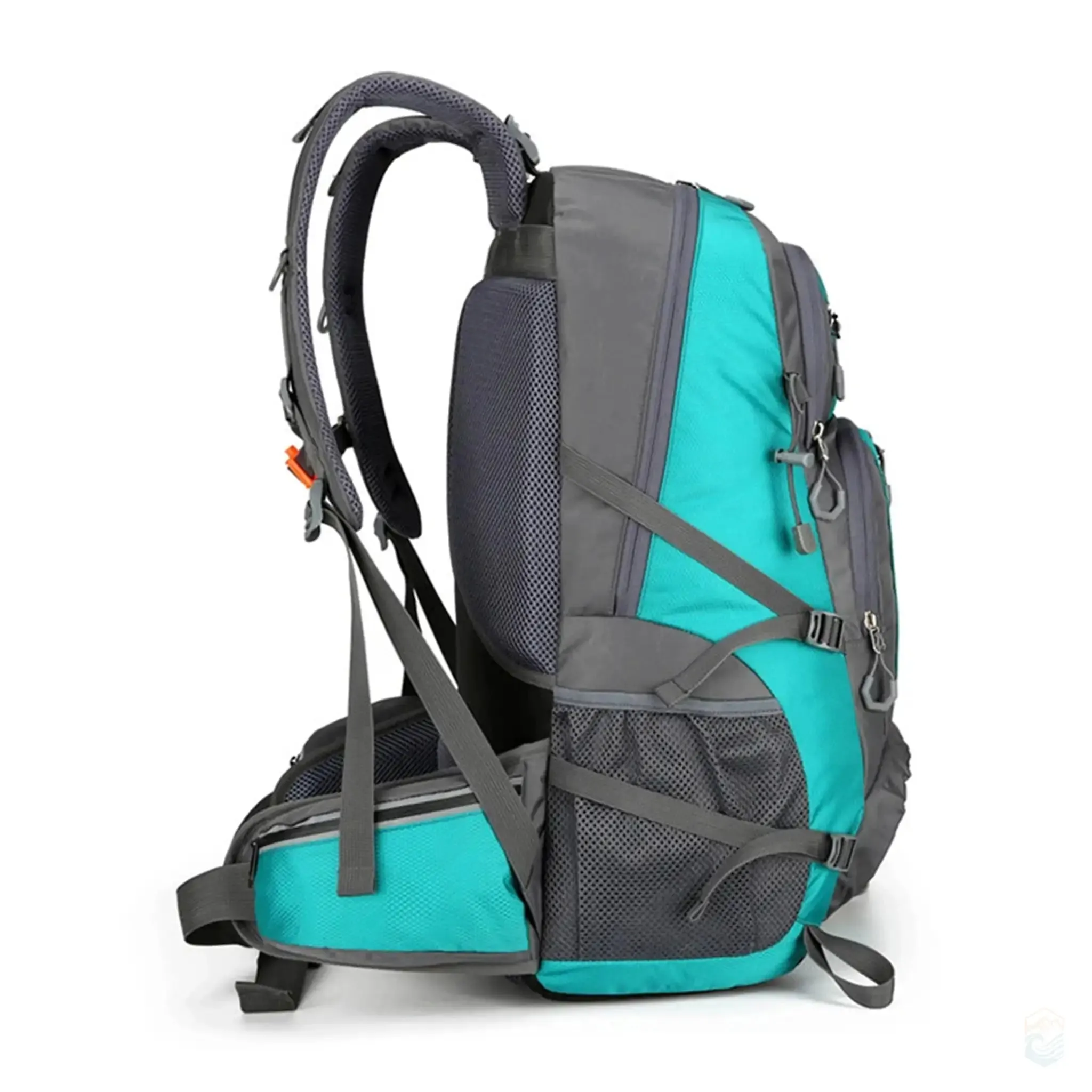 Scione 50L Durable Nylon Camping Reflective Backpack for Trekking