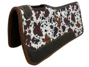 Showman 31" x 32" Nylon Printed Top Contoured Felt Bottom Saddle Pad- Cowprint