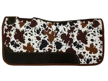 Showman 31" x 32" Nylon Printed Top Contoured Felt Bottom Saddle Pad- Cowprint