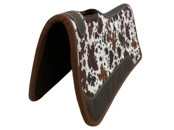 Showman 31" x 32" Nylon Printed Top Contoured Felt Bottom Saddle Pad- Cowprint