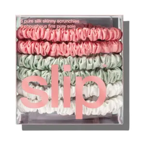 Silk Scrunchies Skinny Mixed Set Of 6 - Bellerose