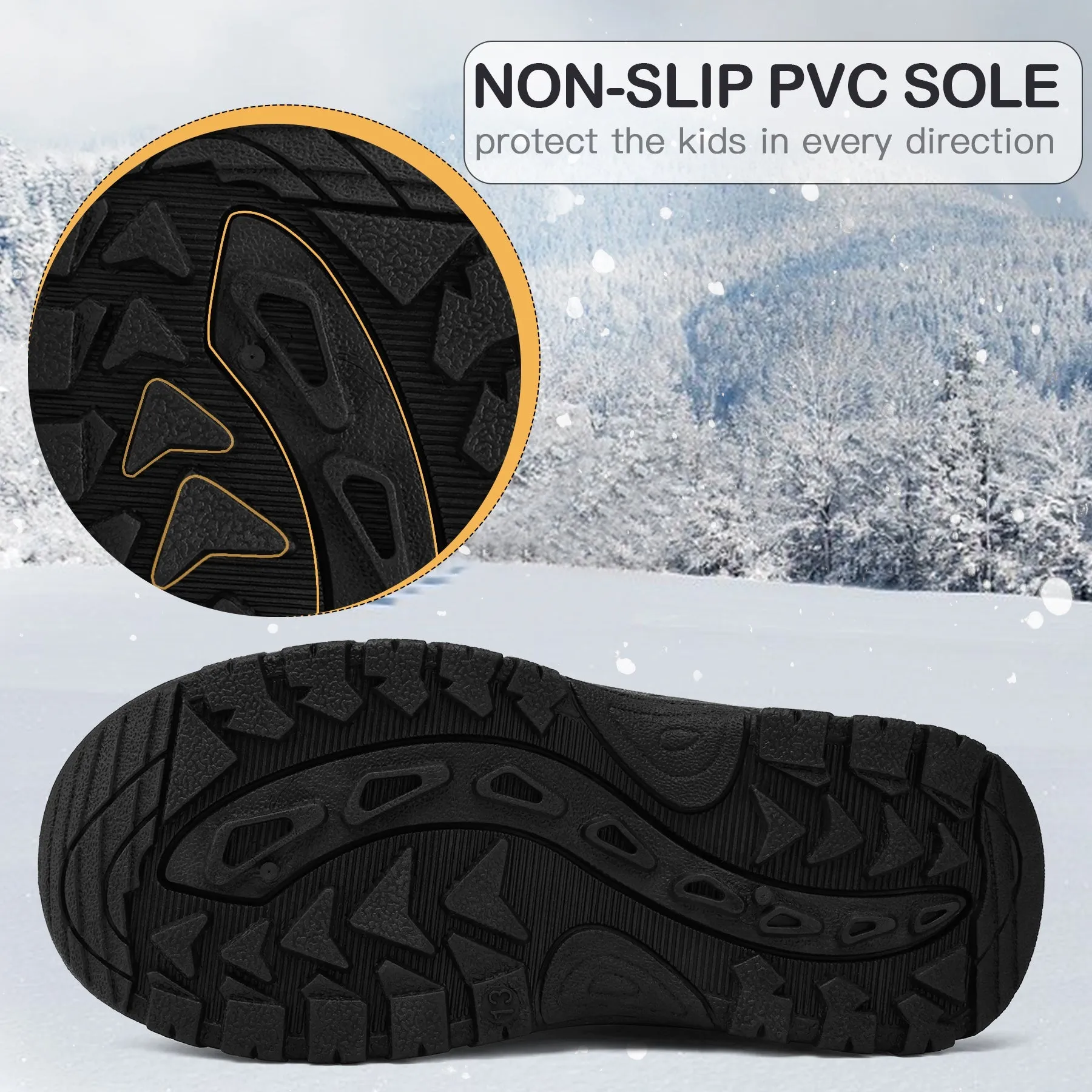 Simple Dinosaur Waterproof Non-Slip Snow Boots