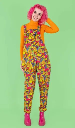 SIZE 4XS* Tutti Frutti Stretch Twill Dungarees