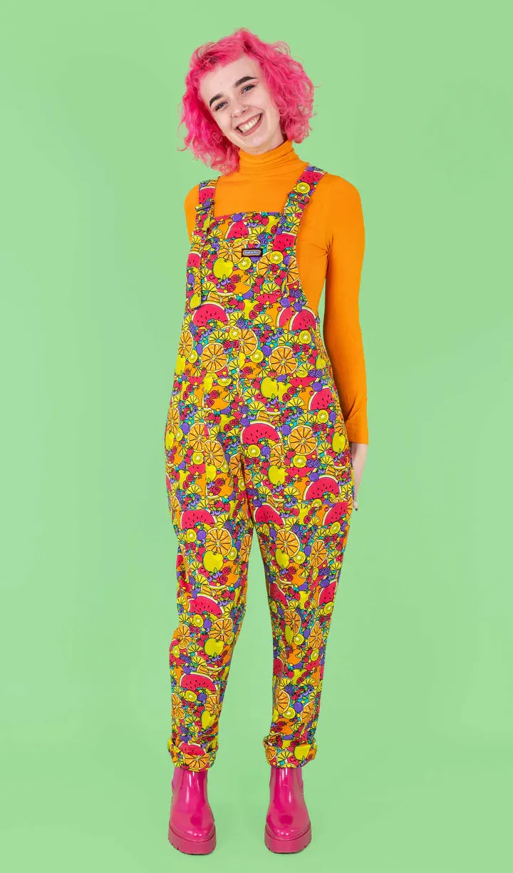 SIZE 4XS* Tutti Frutti Stretch Twill Dungarees