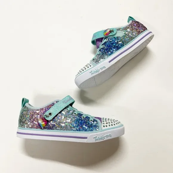 Sketchers Girls Twinkle Toes Sparkle Lite Sequins So Bright Light Up Shoes