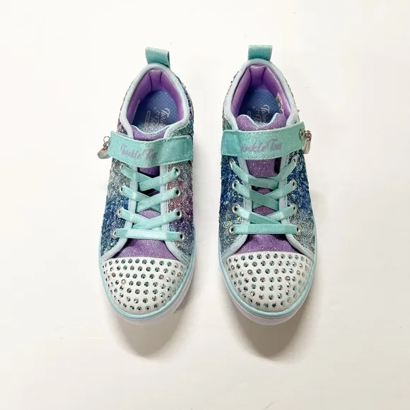 Sketchers Girls Twinkle Toes Sparkle Lite Sequins So Bright Light Up Shoes