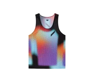 SOAR Running: Women's Printed Race Vest - Black Rainbow Dot