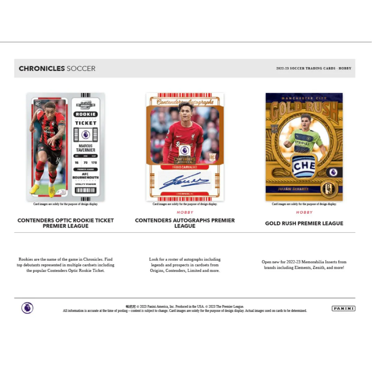 Soccer - 2022/23 Chronicles Soccer Hobby Trading Cards (Display of 3)
