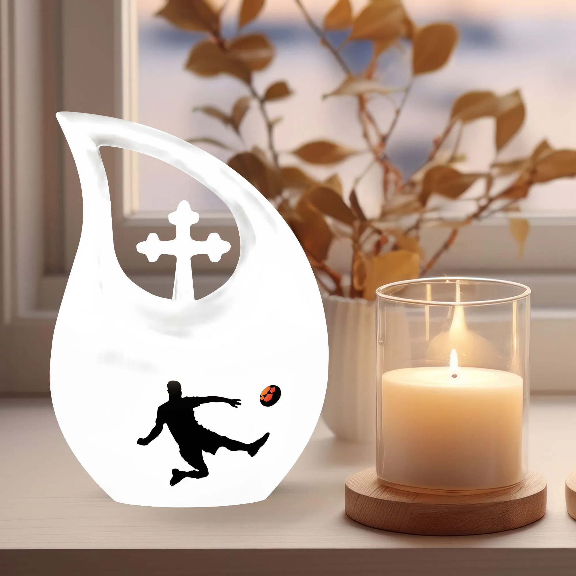 Soccer-Inspired Beautiful Memorial Urn - Custom Keepsake of Love