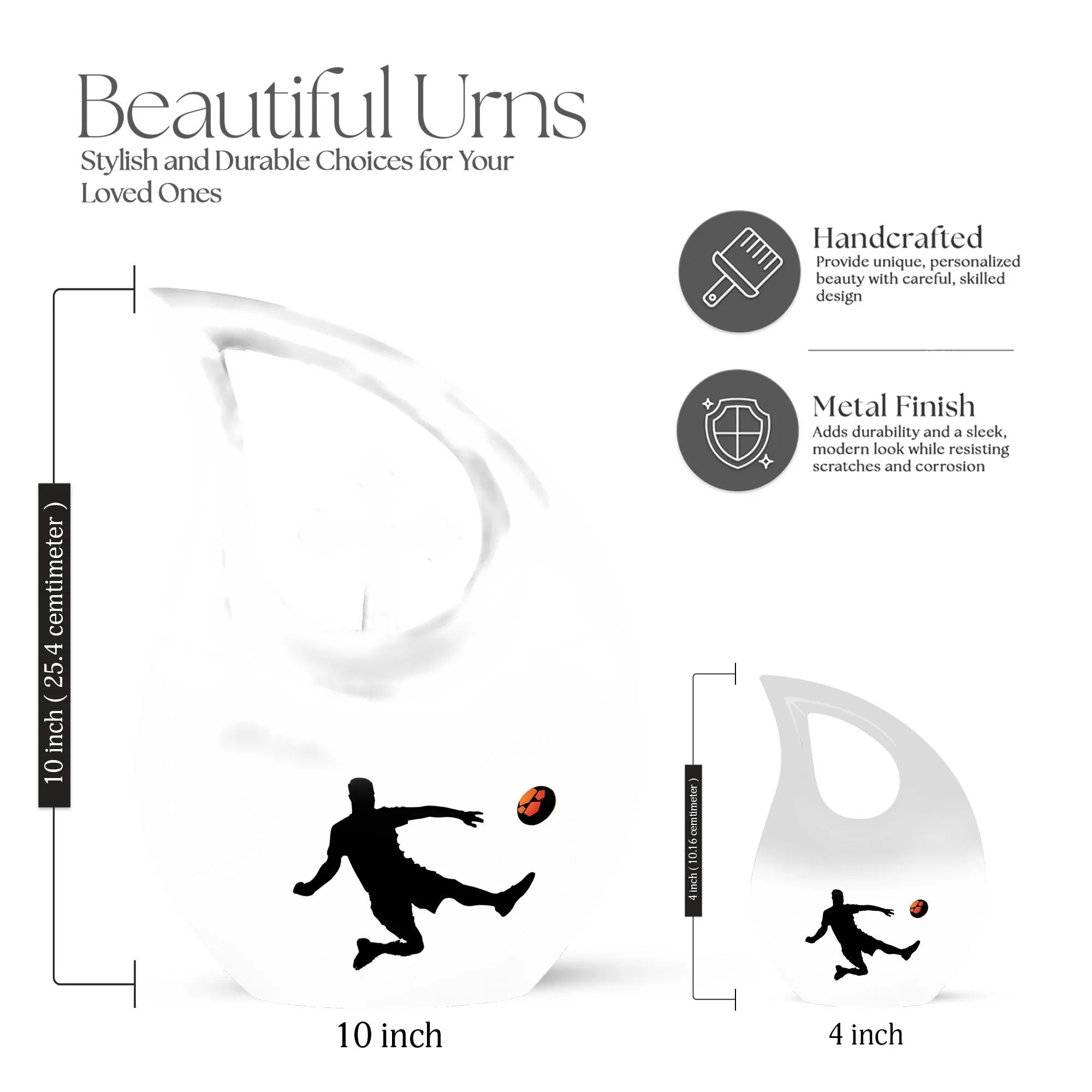 Soccer-Inspired Beautiful Memorial Urn - Custom Keepsake of Love