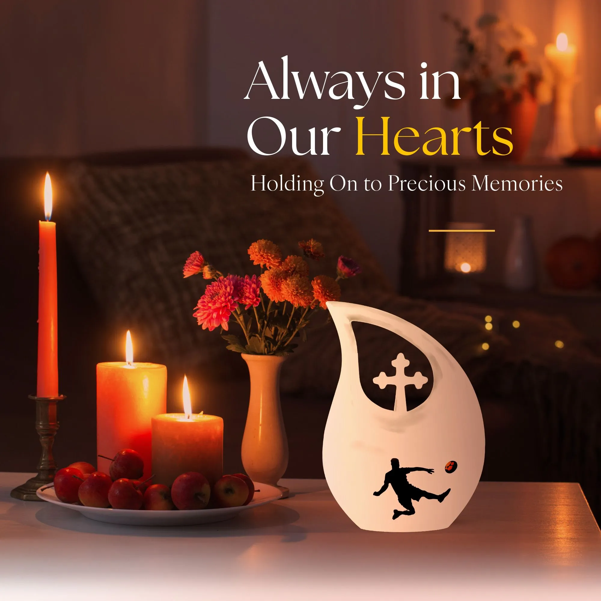 Soccer-Inspired Beautiful Memorial Urn - Custom Keepsake of Love
