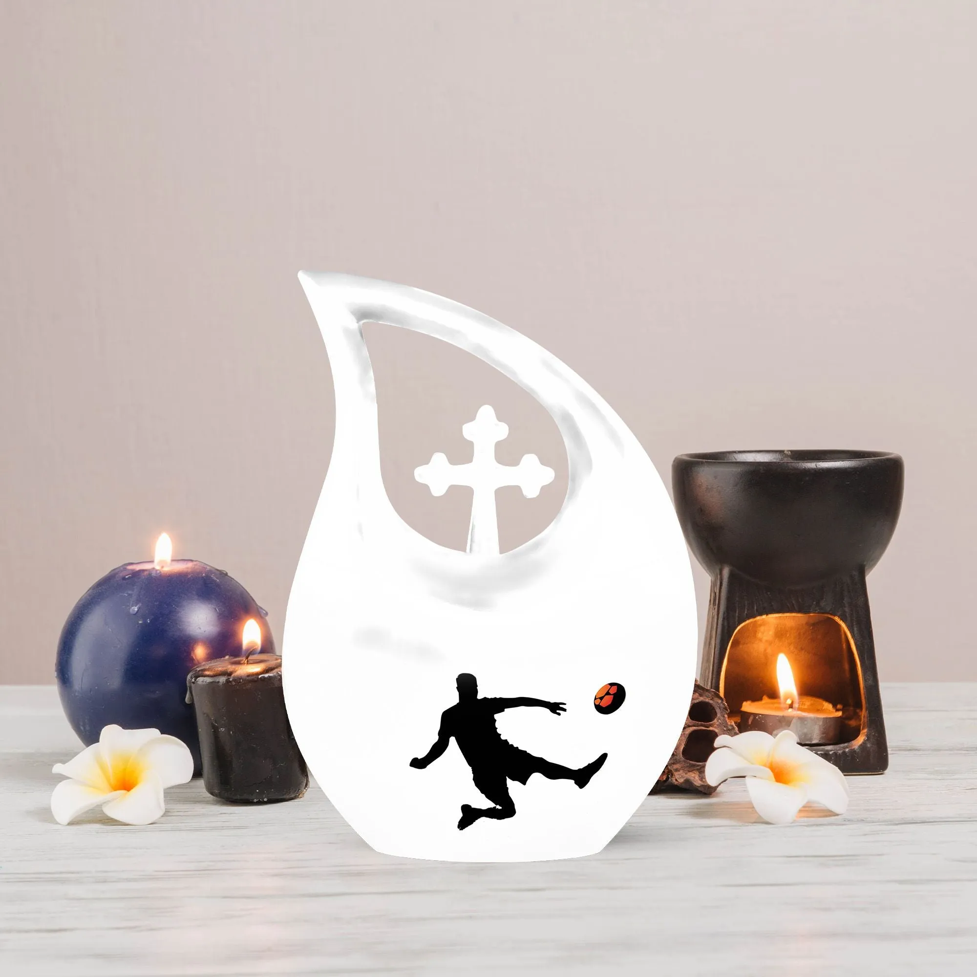 Soccer-Inspired Beautiful Memorial Urn - Custom Keepsake of Love
