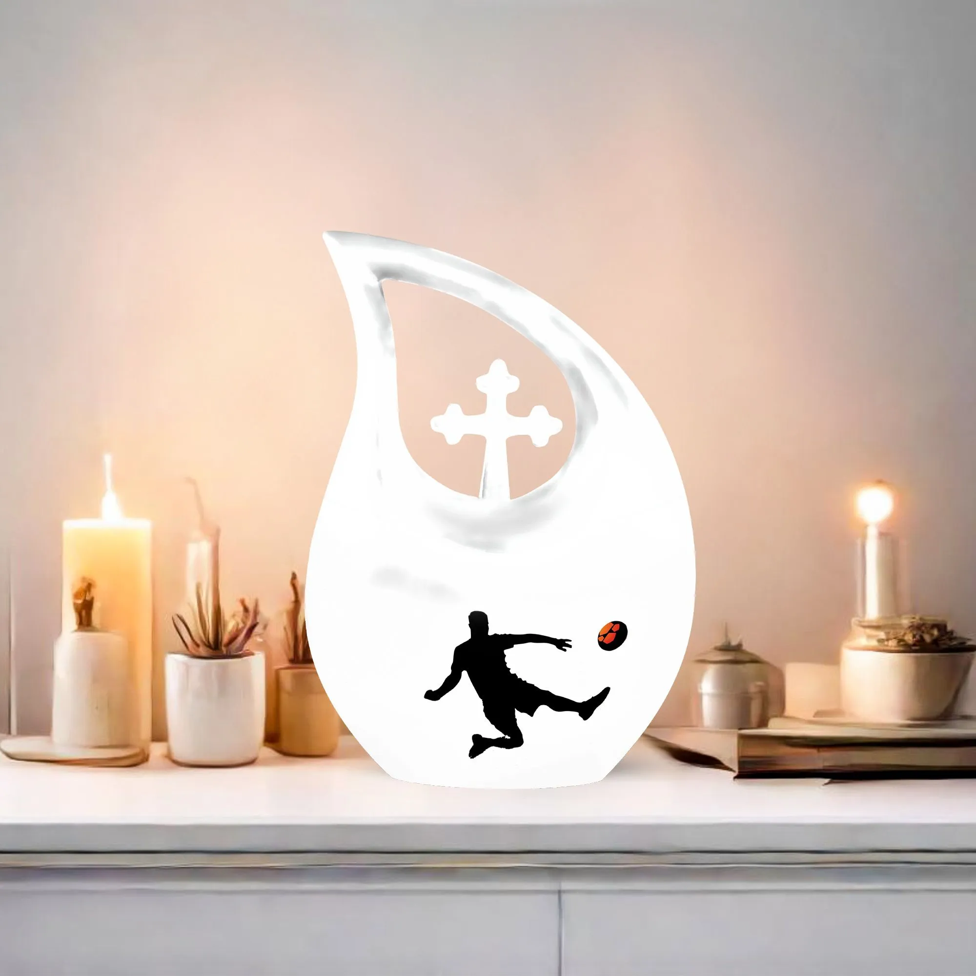 Soccer-Inspired Beautiful Memorial Urn - Custom Keepsake of Love