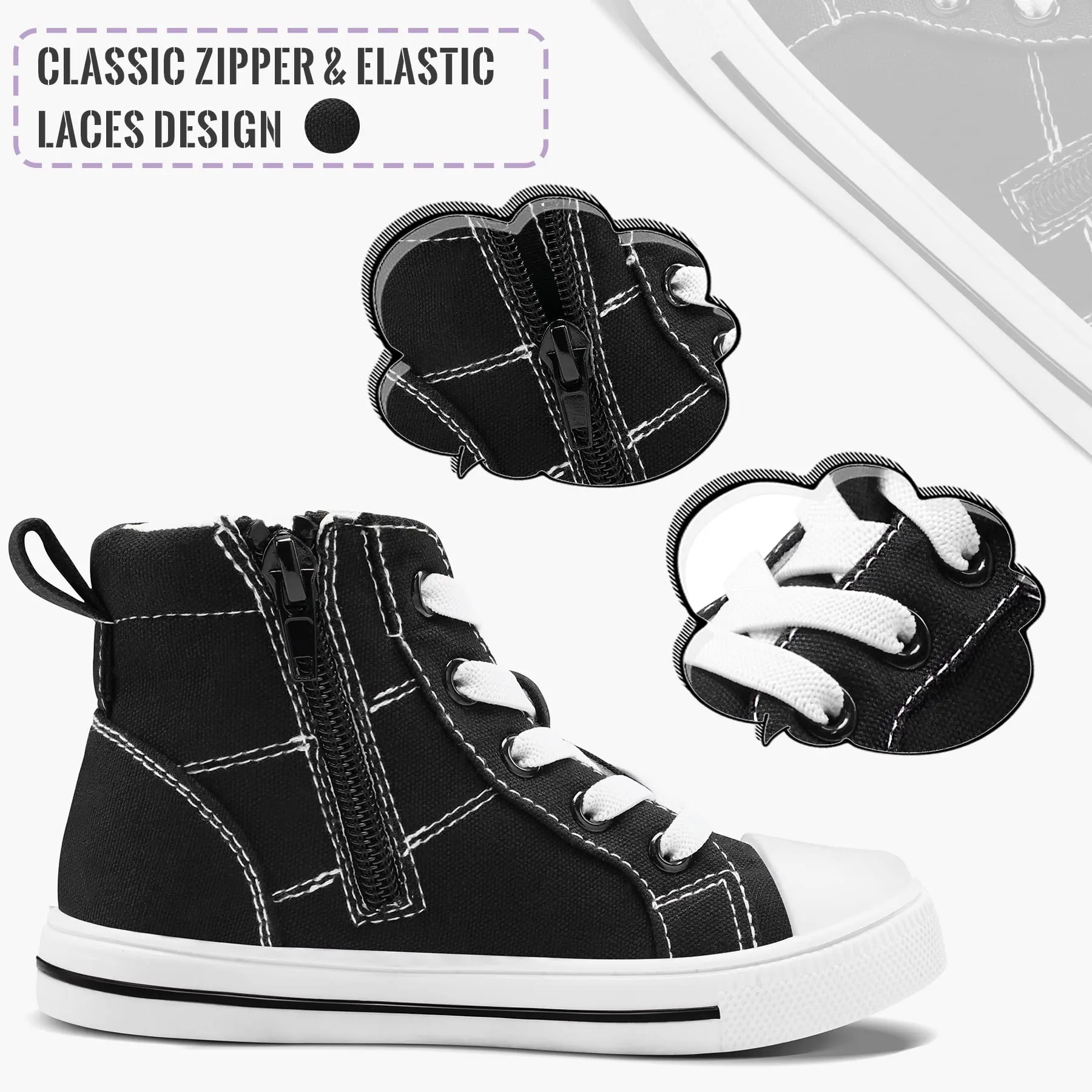 Solid Side Zipper High Top Espadrilles