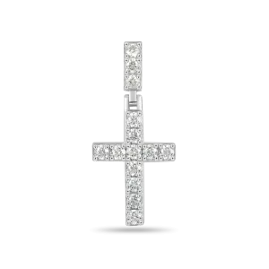 Solid Tennis Cross Pendant - Small